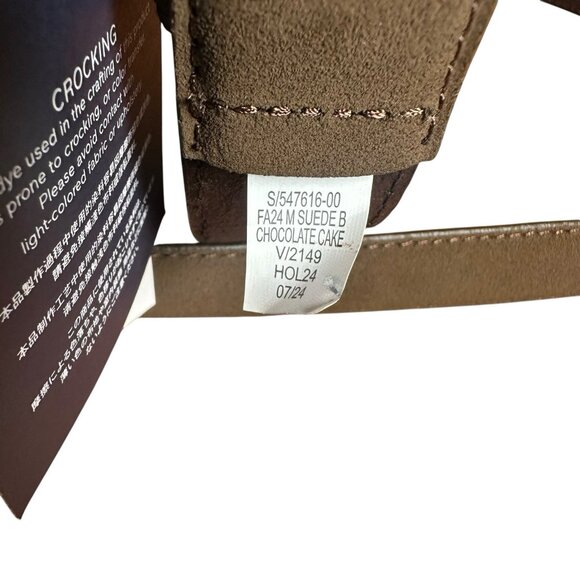 GAP Suede Cow Leather Belt Men’s Sz 36 Brown 1” Wide Chocolate Equestrian Preppy - Picture 9 of 10